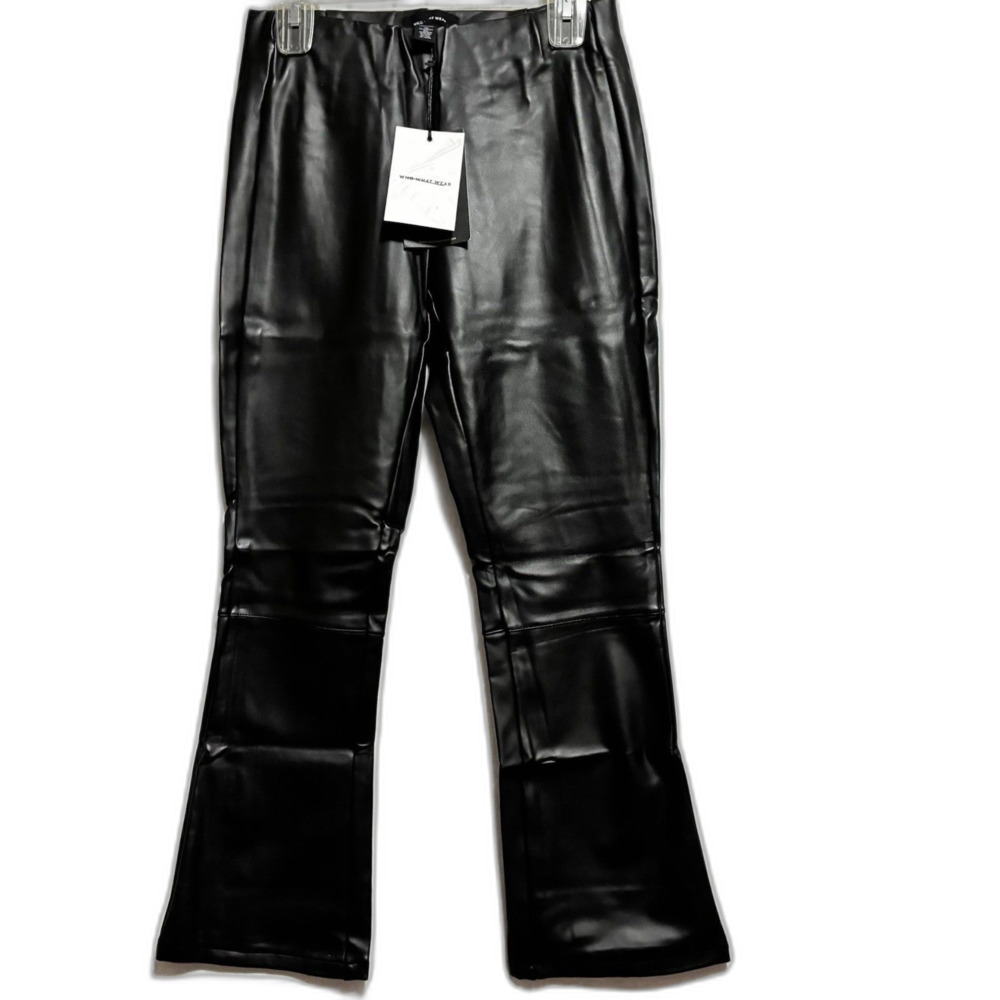 Who What Wear Women Faux Leather Pant Jet Black Size 6 NWT